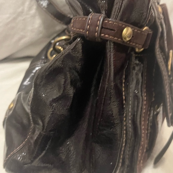 Rare Coach Dark Brown and Black Leather Shoulder Bag in great condition - Picture 5 of 11